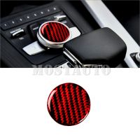 dghjsfgr Soft Carbon Fiber Interior Central Console Knob Panel Cover Trim For Audi A4 B9 2017-2021 1pcs（2 Color）