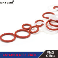 【2023】10Pcs VMQ Silicone Ring Gasket CS CS 2mm OD 5 ~ 90mm O Ring Rubber Seal Pressure Cooker O-ring Food High Temperature Gasket