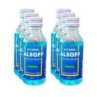 แพ็ค 6 ขวด (60 มล.ต่อขวด) แอลซอฟฟ์ Alsoff แอลกอฮอล์ แอลกอฮอล์น้ำ 70% เอทานอล Ethanol Alcohol ล็อตใหม่ๆ เก็บใช้ได้นาน 5 ปี