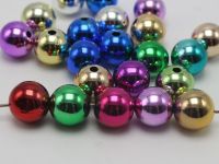 25 Shiny Mixed Metallic Colour Acrylic Christmas Round Beads 16mm(0.63") Smooth Beads