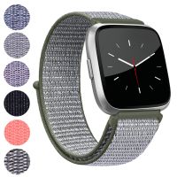 【lz】✓  Correia de nylon para Fitbit Versa 3 2 Sense Lite Banda ajustável respirável Sport Pulseira Pulseira para Fitbit Versa 3 2 Strap