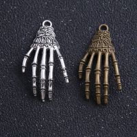 8pieces/lot  20*36mm Free shipping  Vintage Two Color Alloy Skeleton Hand Charms Jewelry Skull Charms Findings DIY accessories and others