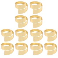 12Pcs Rose Gold Metal Table Decor Napkin Ring Holder Spring for Wedding Setting ValentineS Day