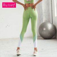 [COD] Cross-border European and new contrast high waist hip-lifting trousers womens quick-drying sports running fitness yoga for outerwear