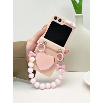 Cute Bracelet Cartoon Pendant Phone Case For Samsung Galaxy Z Flip 5 4 3 Z  Flip3 Flip5 Flip4 5G Hard Cover Lovely Hinge Cases