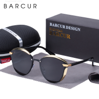 BARCUR แว่นกันแดดเลนส์กลมกันแดดแฟชั่นผู้หญิง Lunette De Soleil Femme Fnhg