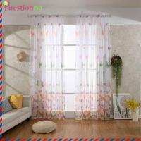 {Questionno} ผีเสื้อหลากสี Fly Offset Printing Burnt-Out Curtain Sheer Organdy Panel