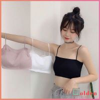 Golden  สปอร์ตบรา สายเดี่ยวแบบเกาะอก สีหวาน สายเดียว ผ้านิ่มเด้ง sports bra