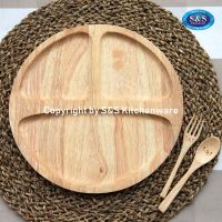 RUBBER WOOD ROUND TRAY WITH HOLE ถาดหลุมกลม | ขนาด 10 นิ้ว (ราคาไม่รวมช้อนส้อม)