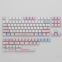 【Lina Belle】Cute Cartoon Customized 138-Keys XDA Keycaps PBT Material Thermal Sublimation Personalise Ball Keycaps for 108/104/98/96/87/68/61 Keys Mechanical Keyboard（Not included Keyboard）