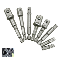 【2023】Chrome Vanadium Steel Socket Adapter Hex Shank To 14 "; 38"; 12 "; Extension Drill Bits Bar Hex Bit Set Electric Drill Power Tools