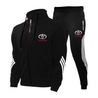 Spring Autumn New TOYOTA Car Logo Hooded Mens Sports Suit Brand Design High End Stitching Zipper Baseball Uniform M 3XL