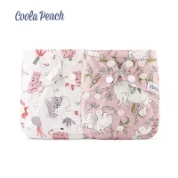 Coola Peach 2Pcs /Set 5-12 Pounds Baby Ecological Cloth Diaper With Liner Adjustable Washable Reusable Cloth Nappy For Babies Cloth Diapers