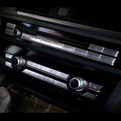 เครื่องปรับอากาศรถยนต์ CD ปุ่มตกแต่งสำหรับ BMW F10 F18 F07 F06 F12 F13 5 6 7 Series 5GT Chrome ABS