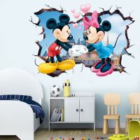 Cartoon Mickey Minnie Mouse baby home decals wall stickers for kids room baby bedroom wall art nursery amusement park DIY poster Wall Stickers  Decals