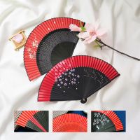 【CW】 Red Japanese style Ancient Style Folding Fan Dance Fan Photo Matching With Ancient Costume And Style Handicraft Fan Spanish Fan