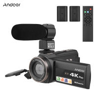 Andoer 48MP 4K60FPS กล้องวิดีโอดิจิตอล WiFi 16X กล้องวิดีโอ DV ซูม3นิ้วหน้าจอสัมผัส IR อินฟราเรด Night Cold Shoe Mount