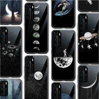 [spot goods] Ciciber Moon นักบินอวกาศแก้วสำหรับ Huawei P30 P20 P40 P สมาร์ท Z 2019 Honor 20 10 9 9X Pro Mate 30 20 Lite Pro Nove 5T ฝาครอบ