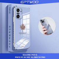 EPTWOO สำหรับ Xiaomi POCO F4 F3 X3 NFC X5 X3 PRO X3 GT M3 X4 PRO เคสมือถือกันกระแทก Luxury Soft Square ชุบซิลิโคนฝาหลังปลอก MM-02