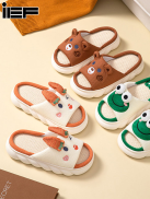 IEF Prowow Women s cute frog home linen slippers Couple s indoor household
