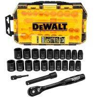 DEWALT ??  ชุดลูกบ็อกซ์ 23ชิ้น รุ่น DWMT74739 ขนาด 1/2″ Drive Metric/SAE ลูกบ็อกซ์ อุปกรณ์เครื่องมือช่าง งานช่าง ดีวอลท์