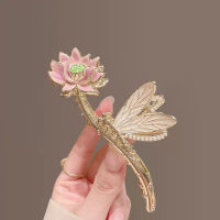 Lotus Hair Claw Gold หางม้าโลหะดอกไม้ Barrette เครื่องประดับผม Elegant Pearl Hairpin คลิปปูผู้หญิงอุปกรณ์เสริมผม