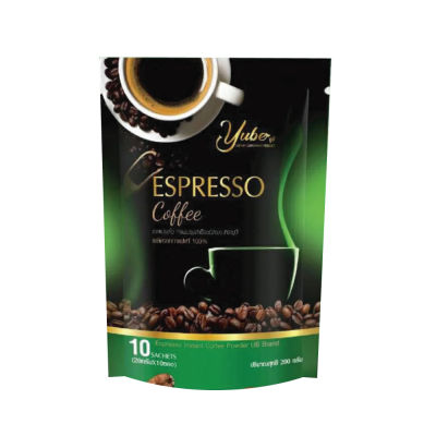 1ห่อ10ซองYube Espresso coffee ยูบี กาแฟ เอสเปรสโซ่ กระชับสัดส่วน 1 ห่อ มี 10 ซอง