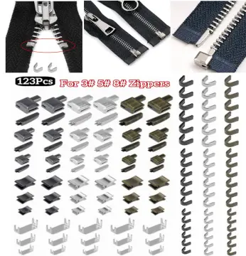 10/24/123Pcs Metal Zipper Stopper Head Zip Sliders Retainer