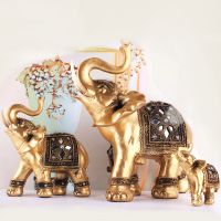 [hot]✱℡✑  1PC Resin Elephant Statue Shui Sculpture Wealth Figurine Crafts Ornaments