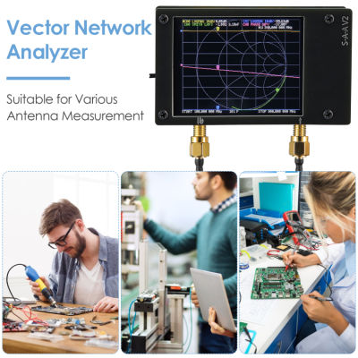 NanoVNA V2เวกเตอร์ตัววิเคราะห์เครือข่าย SAA-2) 50KHz-3GHz คลื่น3GHz HF สายอากาศวีเอชเอฟยูเอชเอฟเครื่องวิเคราะห์2.8in, 1950MAh วัด S พารามิเตอร์,Voltage Standing Wave Ratio,เฟส,Delay,Smith แผนภูมิ