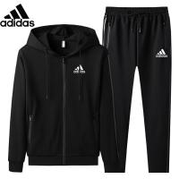 ชุดกีฬาผู้ชายAdidasˉNEWชิ้น,แขนยาวเสื้อโค้ตมีฮูดลำลอง2ชิ้นสำหรับวัยรุ่นชุดใส่วิ่งเสื้อฮู้ดคาร์ดิแกน