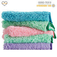 3PCS ผ้าขนหนูครัว10X10นิ้วผ้าทำความสะอาดในครัวเรือน Super Water Absorption Coral Fleece Rags ไมโครไฟเบอร์ผ้าขนหนูกำจัดฝุ่น