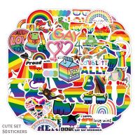 Gay Pride Heart Love Is Love Peace Rainbow Flag Stickers For Car Laptop Phone Fridge Scrapbook Decal Graffiti Sticker Toys Gifts