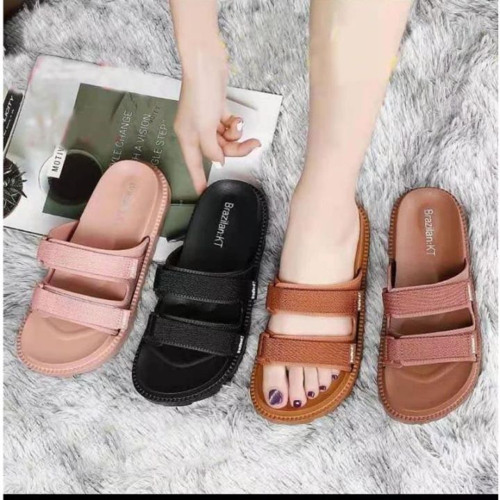 New Arrival lady TWO Strap velco wedge sandals heels Beach sandal ...