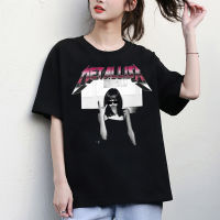 2023 new เสื้อยืดลำลองฤดูร้อน เสื้อยืด พิมพ์ลาย metallisa blackpunk lisa blackpunk สไตล์เกาหลี Tops