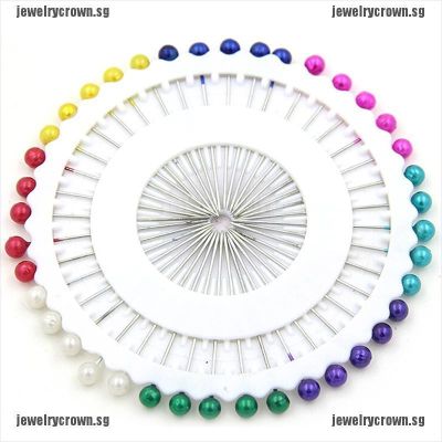 [Jewelry] 480Pcs Dressmaking Sewing Pin Straight Pins Round Head Color Pearl Corsage [Crownsg]