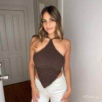 ☀KEAIA☀ New Design Crochet Irregular Backless Halter Cotton Vest owEa