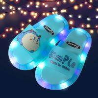 ۩▨ Children s luminous slippers summer new net red Korean cartoon cute indoor and outdoor non-slip flat sandals