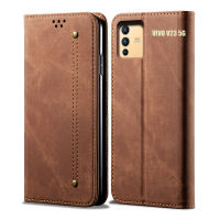 เคสผ้ายีนส์สำหรับ Vivo V27 5G/V27e/V23 5G,เคสฝาพับกระเป๋าสตางค์หนังกันกระแทก