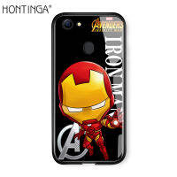 HontingaสำหรับOPPO F5,การ์ตูนMarvel Avengers Superheroไอรอนแมนสไปเดอร์แมนกระจกเทมเปอร์ปลอก