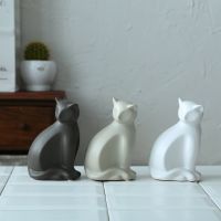 Ceramic crafts Mini Cat Animal model Desktop decoration home decor ornaments Birthday gift Christmas present