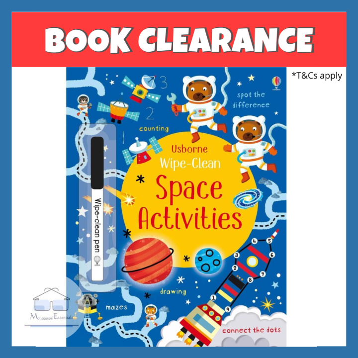 (Space Activities) Usborne Wipe Clean Book Children Early Educational