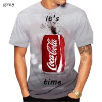 2023 NEWCool เสื้อยืดผู้ชายผู้หญิง Top Creative 3D Top Coca Cola 3D พิมพ์เสื้อยืดแขนสั้น