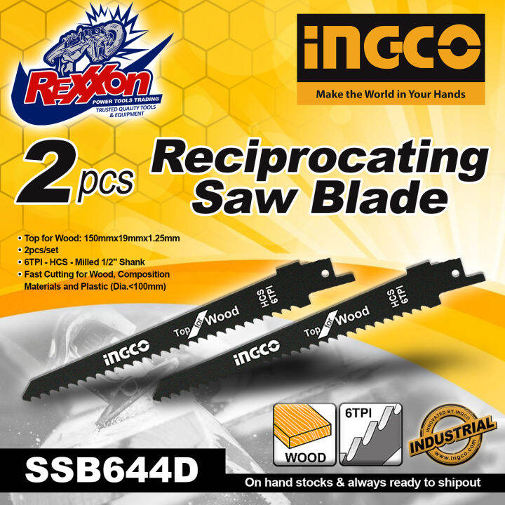 INGCO Sabre Saw Blade / Reciprocating Saw Blade for Wood SSB644D Rexxon
