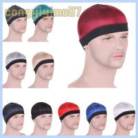 CONGYIYIMO07 สีทึบทึบ หมวก durag ผู้ชาย อีลาสติก ระบายอากาศได้ระบายอากาศ หมวกลายคลื่น หมวกบีนนี่ โพลีเอสเตอร์ หมวก durag หลากสี สำหรับผู้ชาย