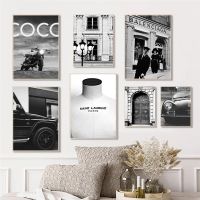 2023☃■ Super Car Luxury Fashion Store Black White Wall Art Canvas Painting Nordic Posters And Prints Wall Pictures Living Room Decor