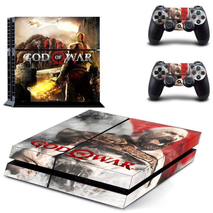 สติกเกอร์-ps4-god-of-war-play-station-4-skin-ps-4ฝาครอบสติกเกอร์รูปลอกสำหรับคอนโซลและไวนิลสกินควบคุมเกม-playstation-4-ps4