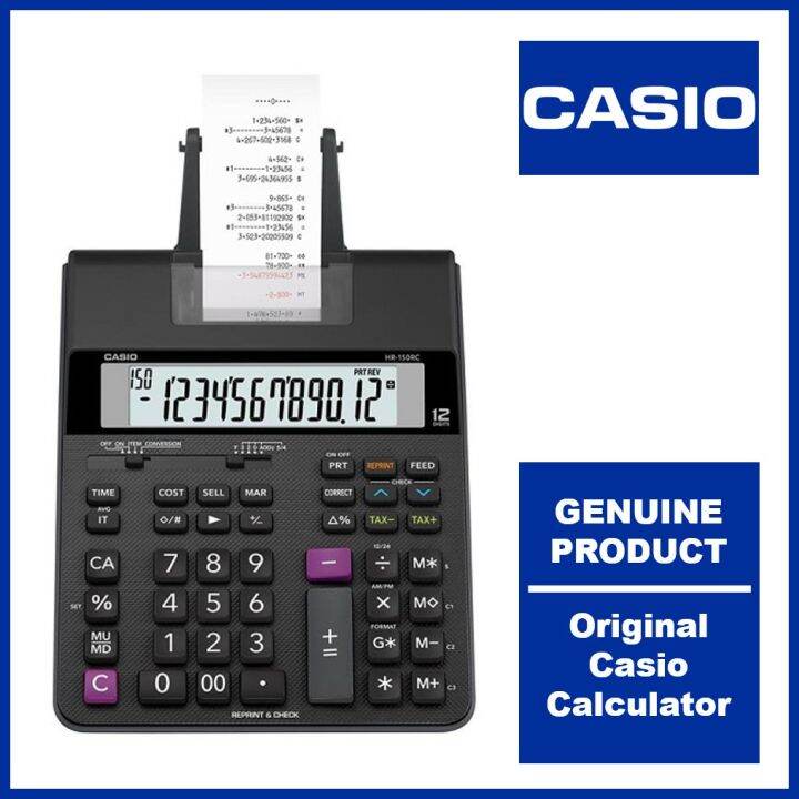 CASIO Original Printing Calculator Large Display Cost Sell Margin Tax HR150RC Lazada