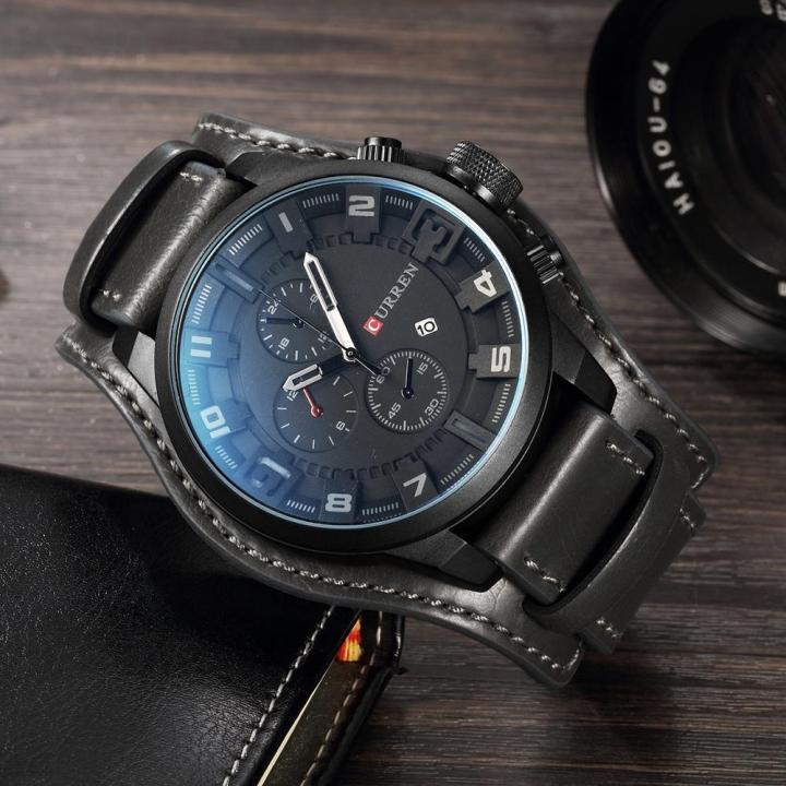 นาฬิกาข้อมือ-curren-8225-นาฬิกาผู้ชายหรูทหารนาฬิกาควอตซ์ผู้ชายนาฬิกากันน้ำกีฬากลางแจ้งนาฬิกาข้อมือ