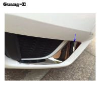 Car body head front fog eyebrowstrim light lamp frame stick ABS Chrome cover hood 2pcs for Honda FIT JAZZ 2014 2015 2016 2017